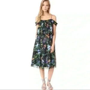 Club Monaco Floral Off-Shoulder Midi Dress